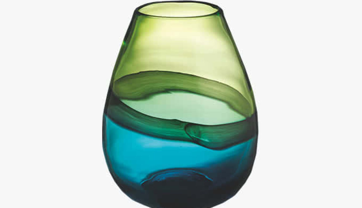 Blue and Green Art Glass Vase
